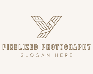 Minimalist Wood Plank Letter Y logo design