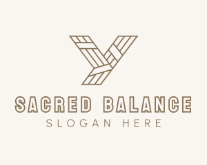 Minimalist Wood Plank Letter Y logo design