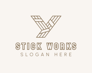 Minimalist Wood Plank Letter Y logo design