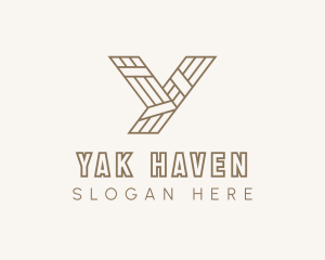 Minimalist Wood Plank Letter Y logo design