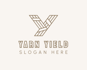 Minimalist Wood Plank Letter Y logo design