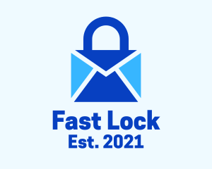 Mail Envelope Lock  logo design