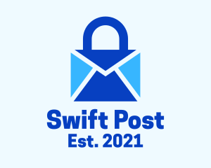 Mail Envelope Lock  logo design