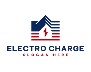 Stripe House Lightning Energy logo design