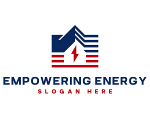 Stripe House Lightning Energy logo design