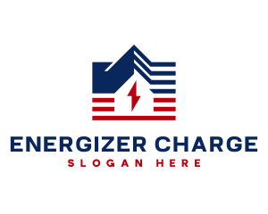 Stripe House Lightning Energy logo design