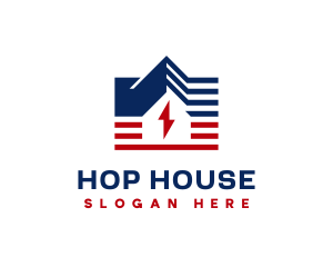 Stripe House Lightning Energy logo design