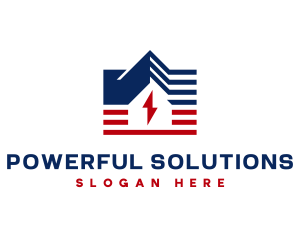 Stripe House Lightning Energy logo design