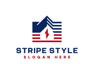 Stripe House Lightning Energy logo design