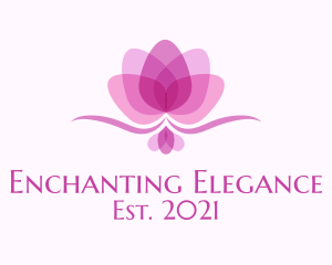 Feminine Lotus Flower logo design