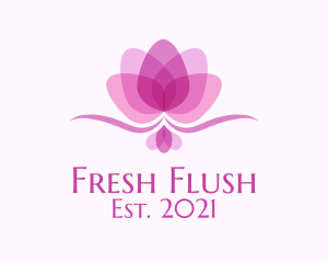 Feminine Lotus Flower logo design