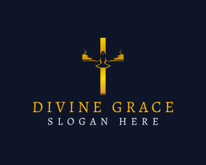 Dove Cross Crucifix logo design