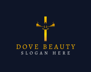 Dove Cross Crucifix logo design