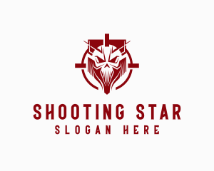 Skull Shooting Marksman logo design