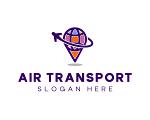 Airplane Globe Travel logo design