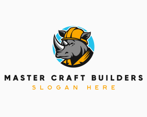 Rhino Builder Contractor logo design