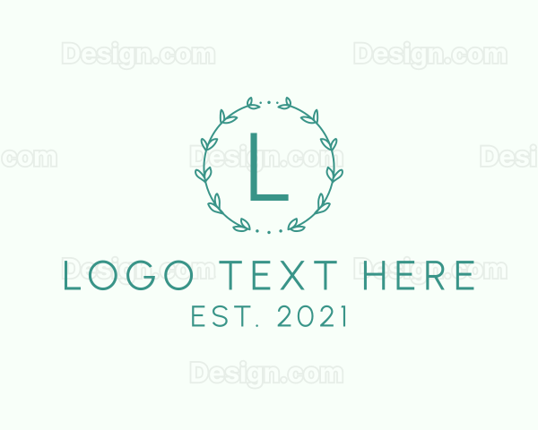 Minimalist Leaves Wreath Logo