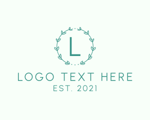 Minimalist Leaves Wreath logo