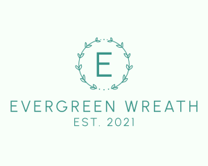 Minimalist Leaves Wreath logo design