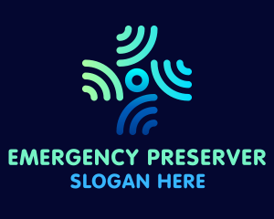 Medicine Emergency Signal Cross logo design