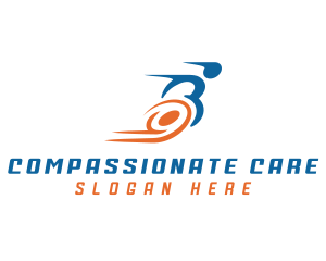 Wheelchair Disability Race Athlete logo design