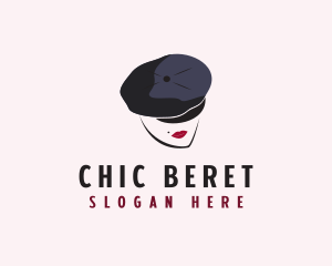 French Woman Beret  logo design