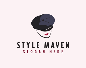 French Woman Beret  logo design