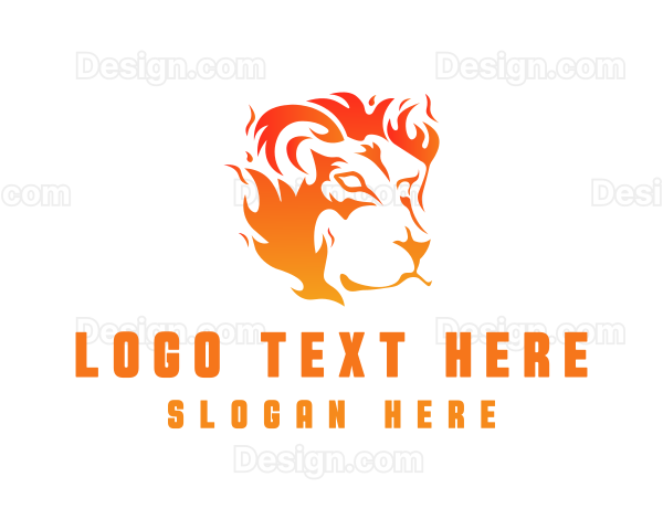 Hot Burning Lion Logo