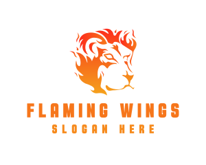 Hot Burning Lion logo design