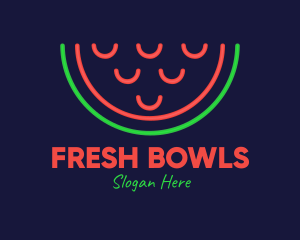 Neon Smiley Watermelon logo design