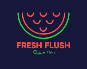 Neon Smiley Watermelon logo design