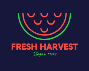 Neon Smiley Watermelon logo design