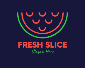 Neon Smiley Watermelon logo design