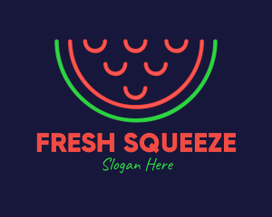 Neon Smiley Watermelon logo design