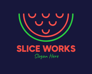 Neon Smiley Watermelon logo design