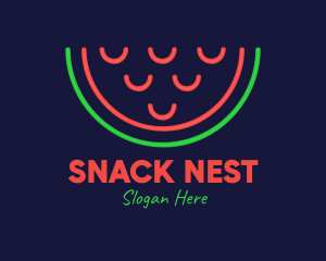 Neon Smiley Watermelon logo design