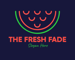 Neon Smiley Watermelon logo design