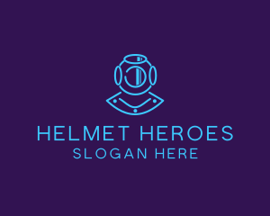 Deep Sea Diver Helmet logo design