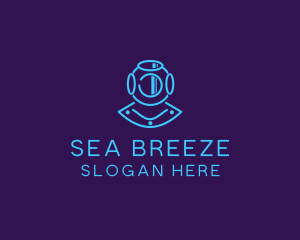 Deep Sea Diver Helmet logo design