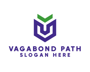 Violet Arrow Shield  logo design