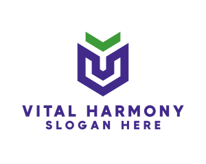 Violet Arrow Shield  logo design