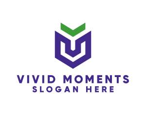 Violet Arrow Shield  logo design