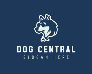 Husky Pet Dog  logo design