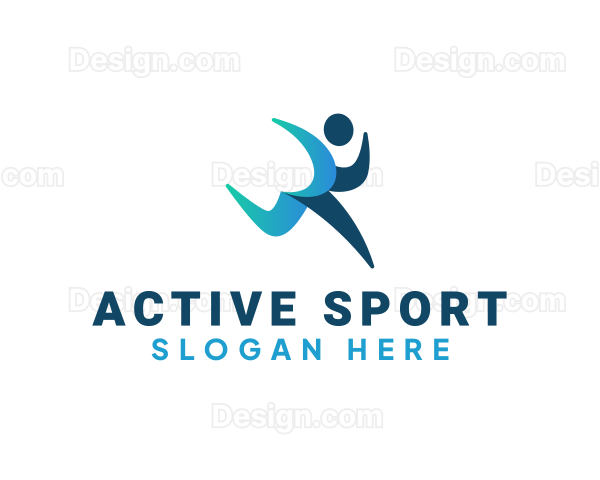 Running Human Athlete Logo