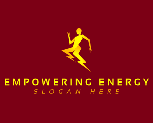 Energy Lightning Human logo design