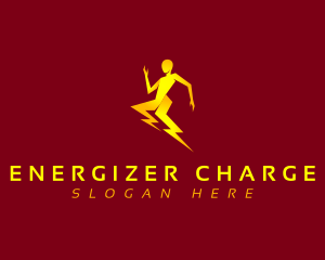 Energy Lightning Human logo design