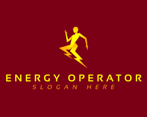 Energy Lightning Human logo design