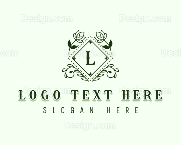 Floral Diamond Leaf Logo