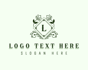 Floral Diamond Leaf logo