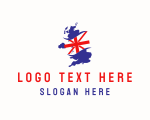 United Kingdom Flag Map logo